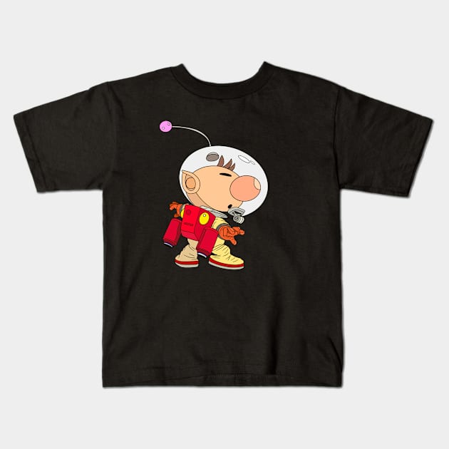 Captain Olimar - Pikmin Kids T-Shirt by BretBarneyArt